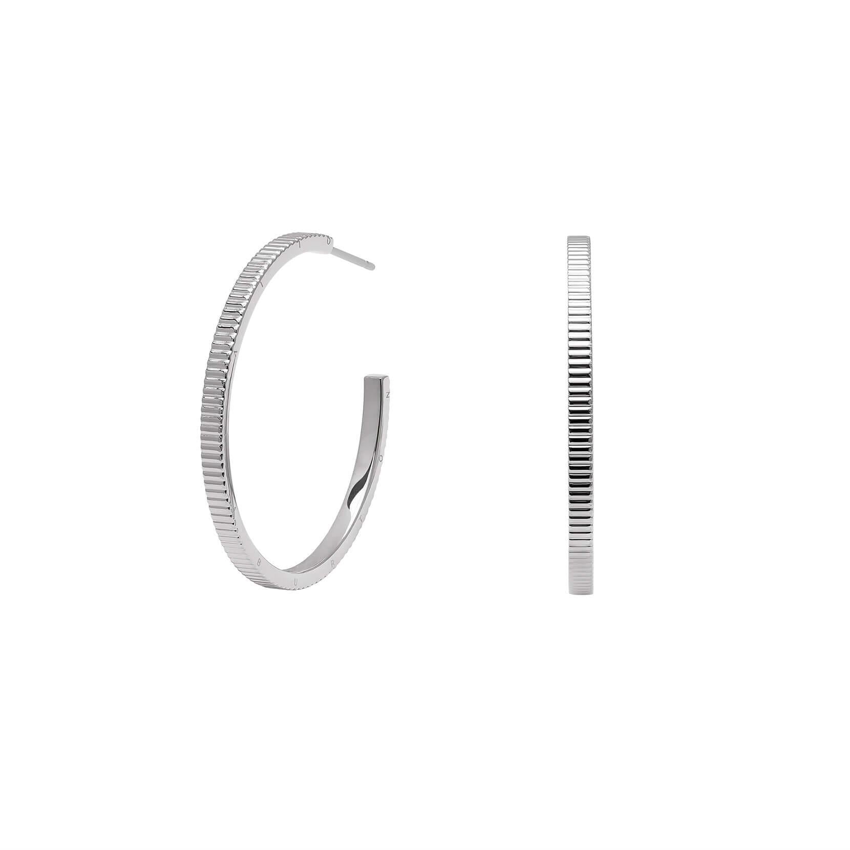 SS Classic Linear Detail Hoop Earrings