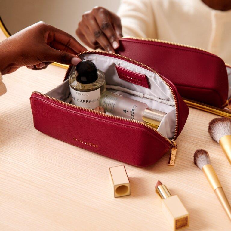 Small Make Up Bag - Garnet Red