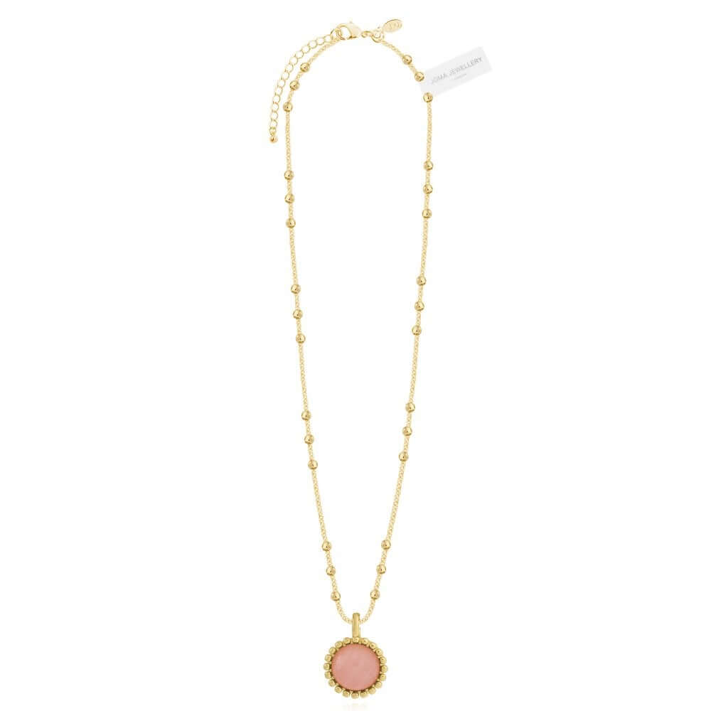 Capri Rose Quartz Gold 46cm + 5cm Extender Necklace