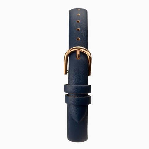 Rose Gold Case With Grey Dial & Blue PU Strap Ladies Watch