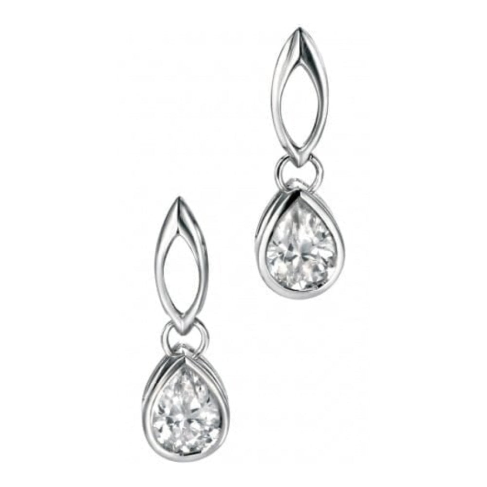 Ladies Tear Drop Cubic Zirconia Earrings