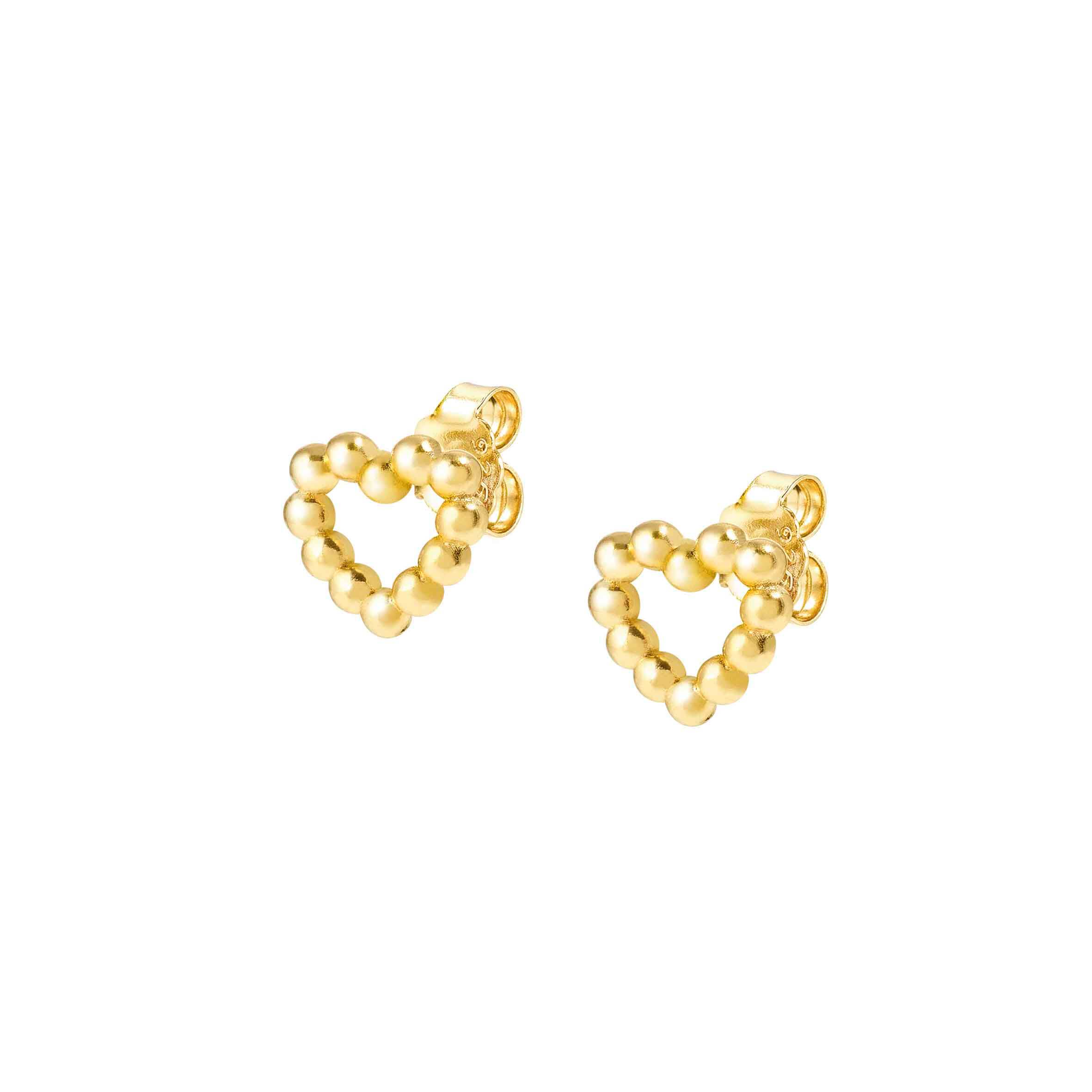 Lovecloud Heart Stud Earrings In Gold