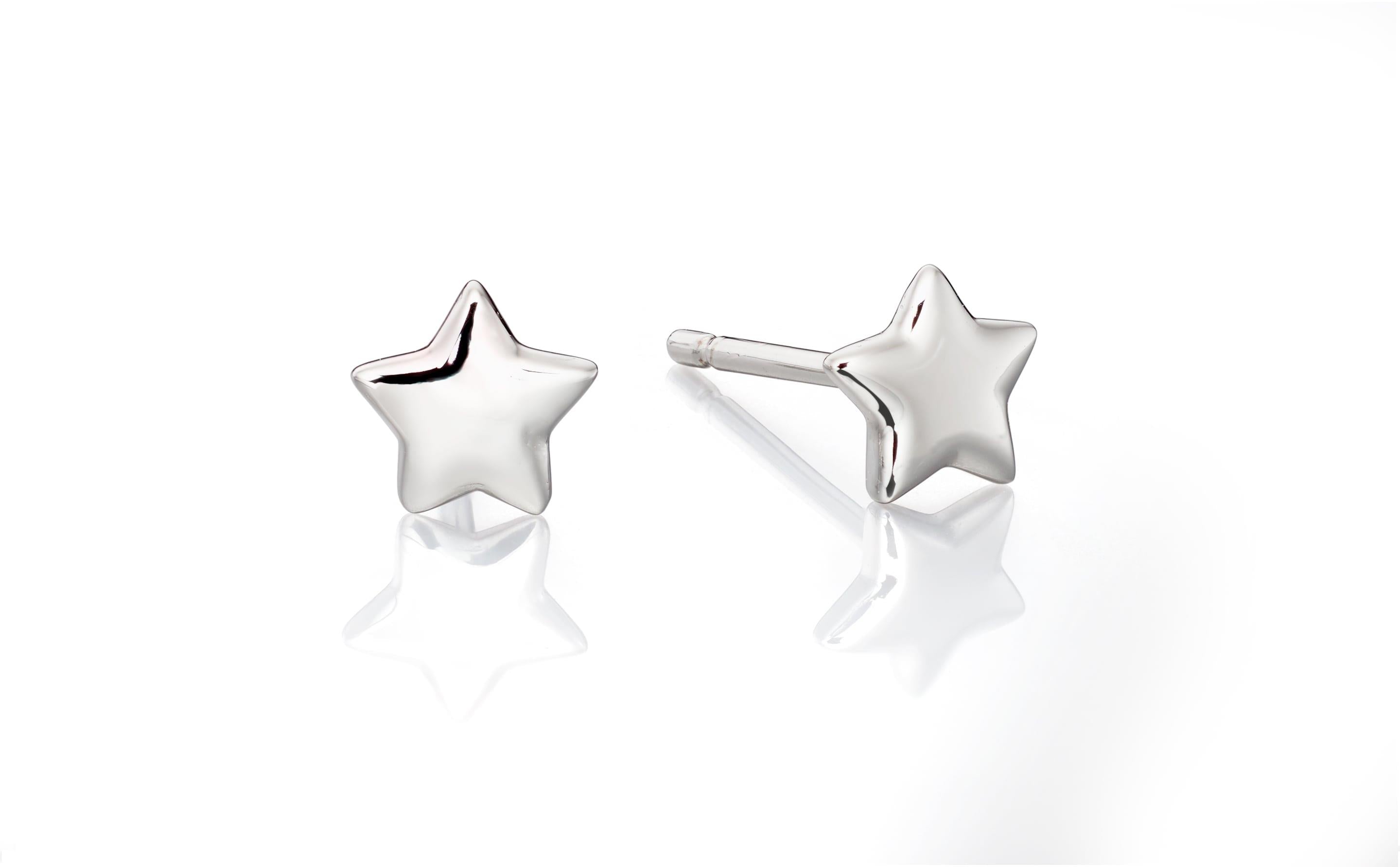 Ava - Plain Small Star Stud Earrings