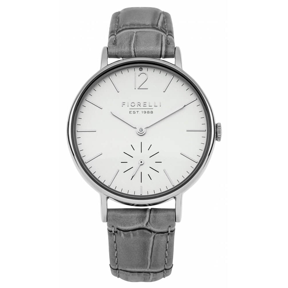 Ladies Grey Strap With Cream Satin Dial