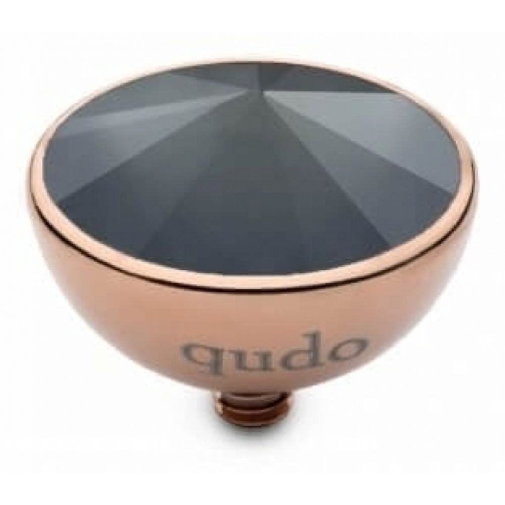 Famosa Dark Grey Rose Gold Bottone 13mm Ring Top