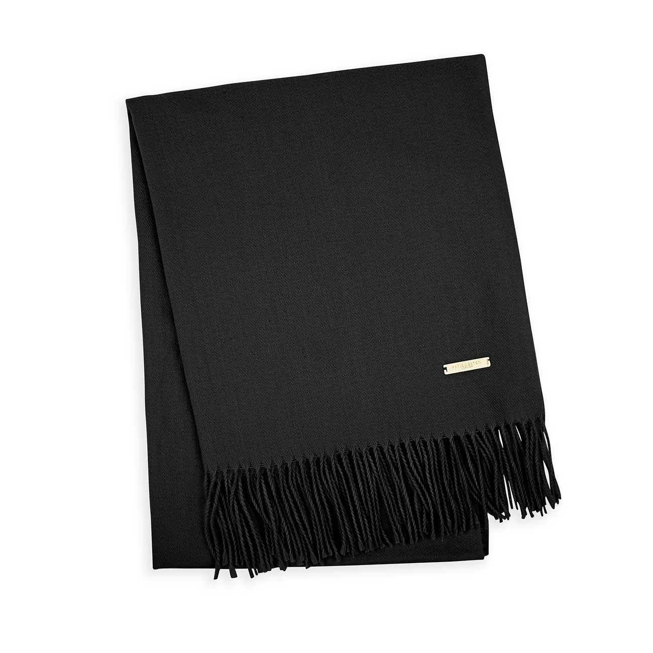 Thick Plain Scarf | Black