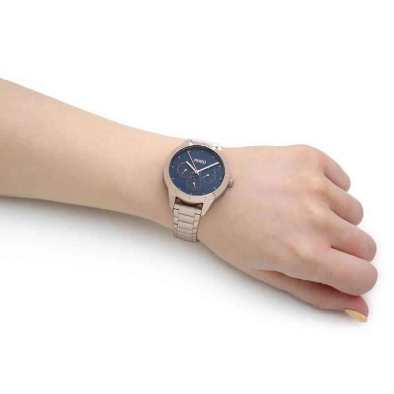 FRIEND Blue Dial & Rose Gold Bracelet Strap Womens Watch