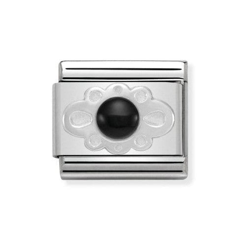 Classic Black Agate Ribbon Link