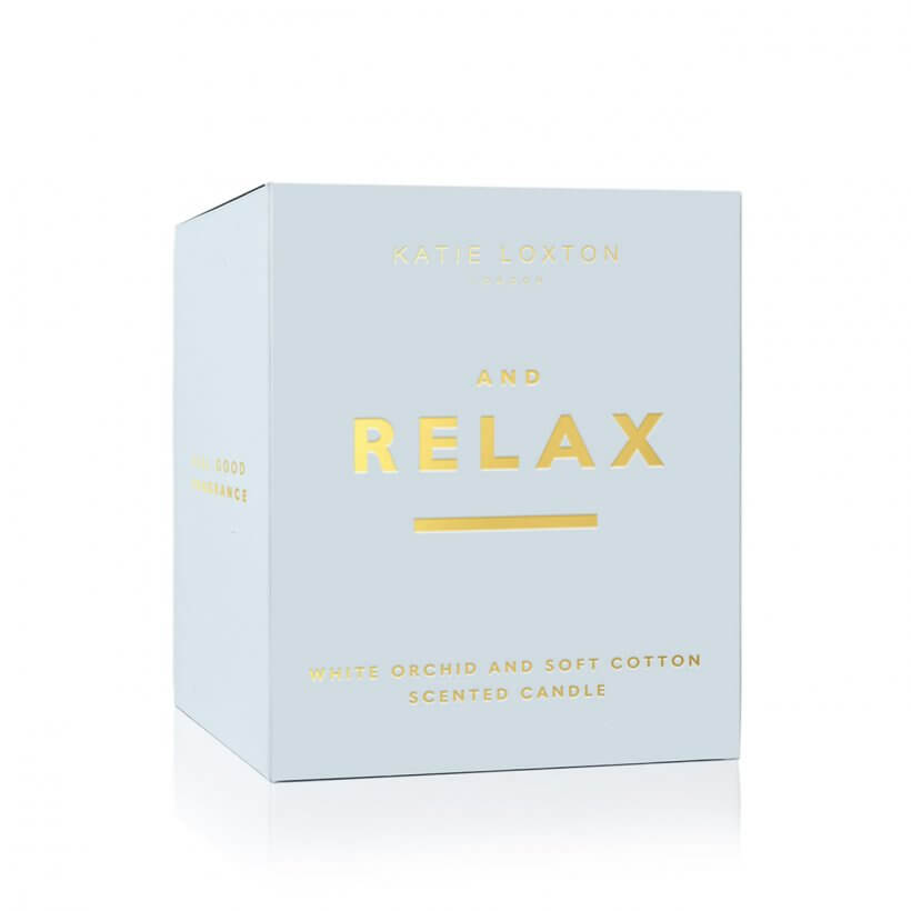 Sentiment Candle | And Relax | White Orchid And Soft Cotton