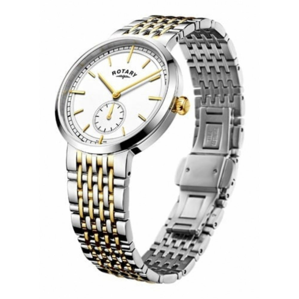 Two Tone Gold Plated Gents Bracelet Wristwatch