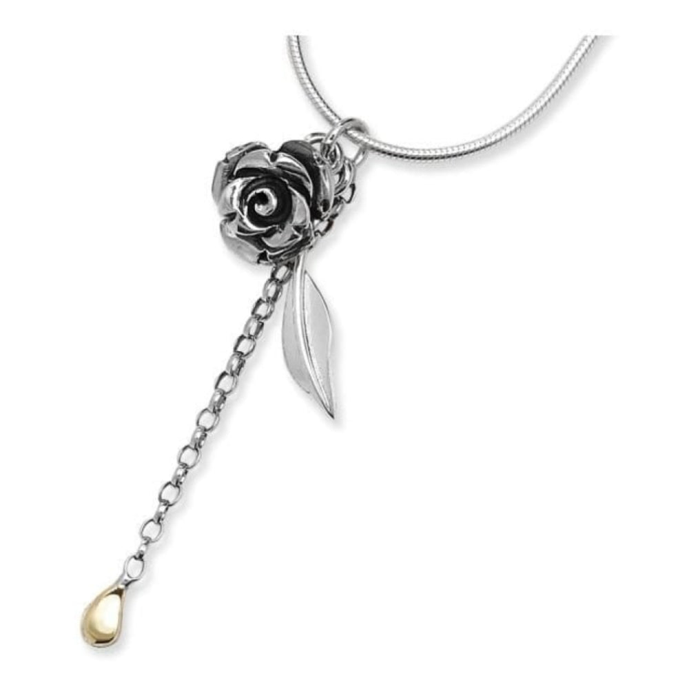 Rose Garden Sterling Silver & 9ct Yellow Gold Pendant Necklace