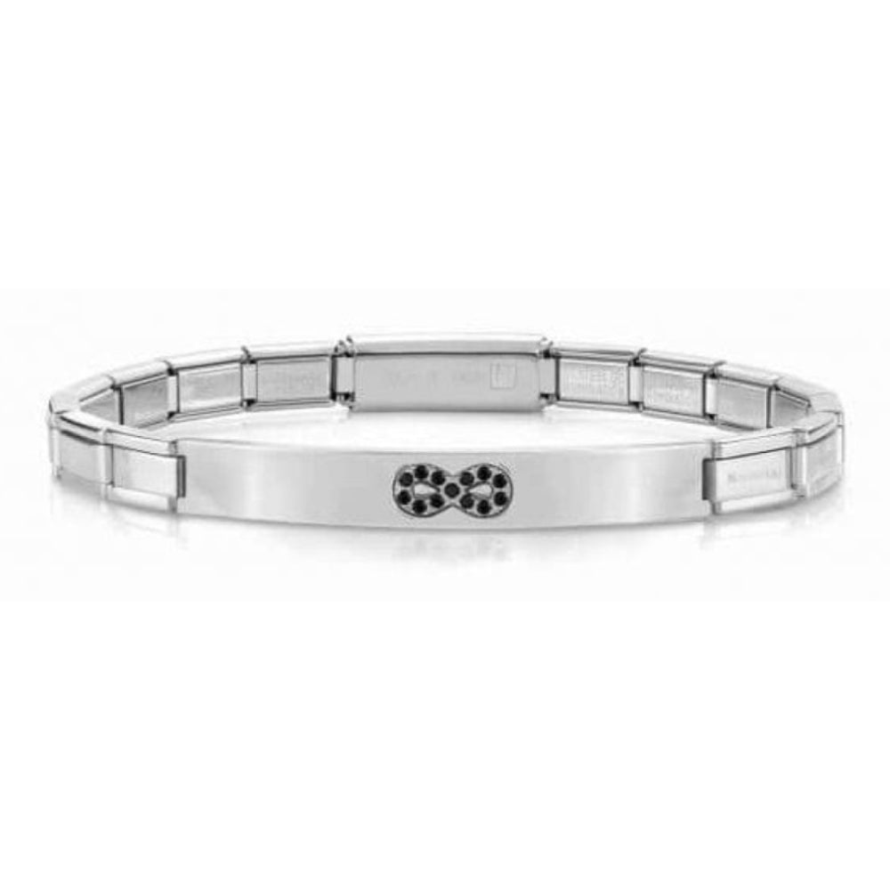 Trendsetter Silver Bracelet Black CZ Infinity Symbol