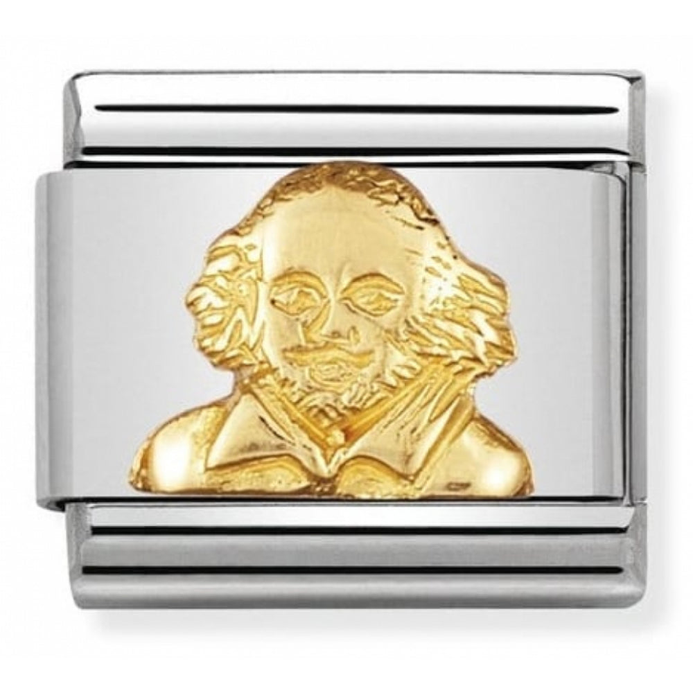 Classic William Shakespeare In Stainless Steel With 18k Gold Charm