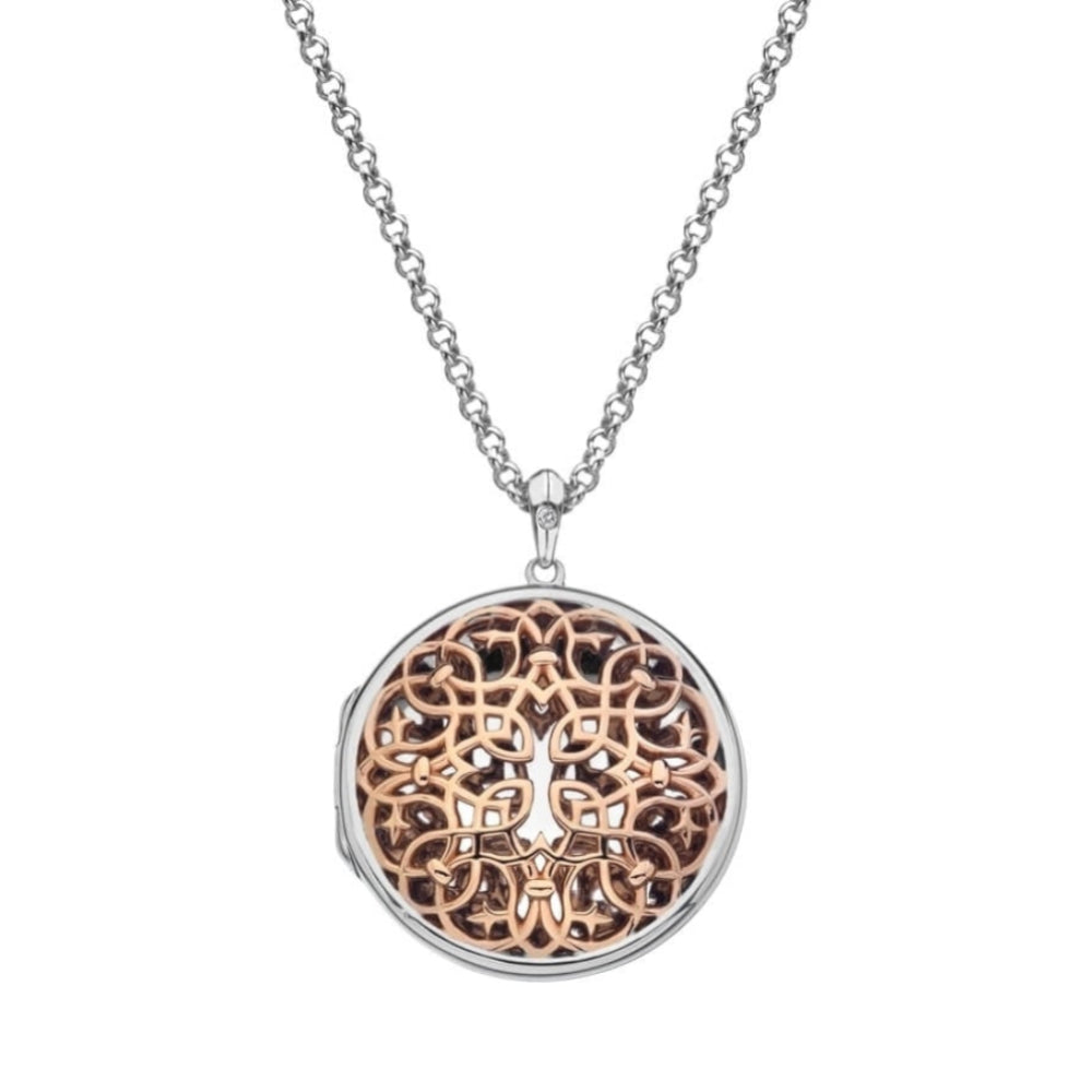 Rose Gold & Silver Large Circle Shelter Locket