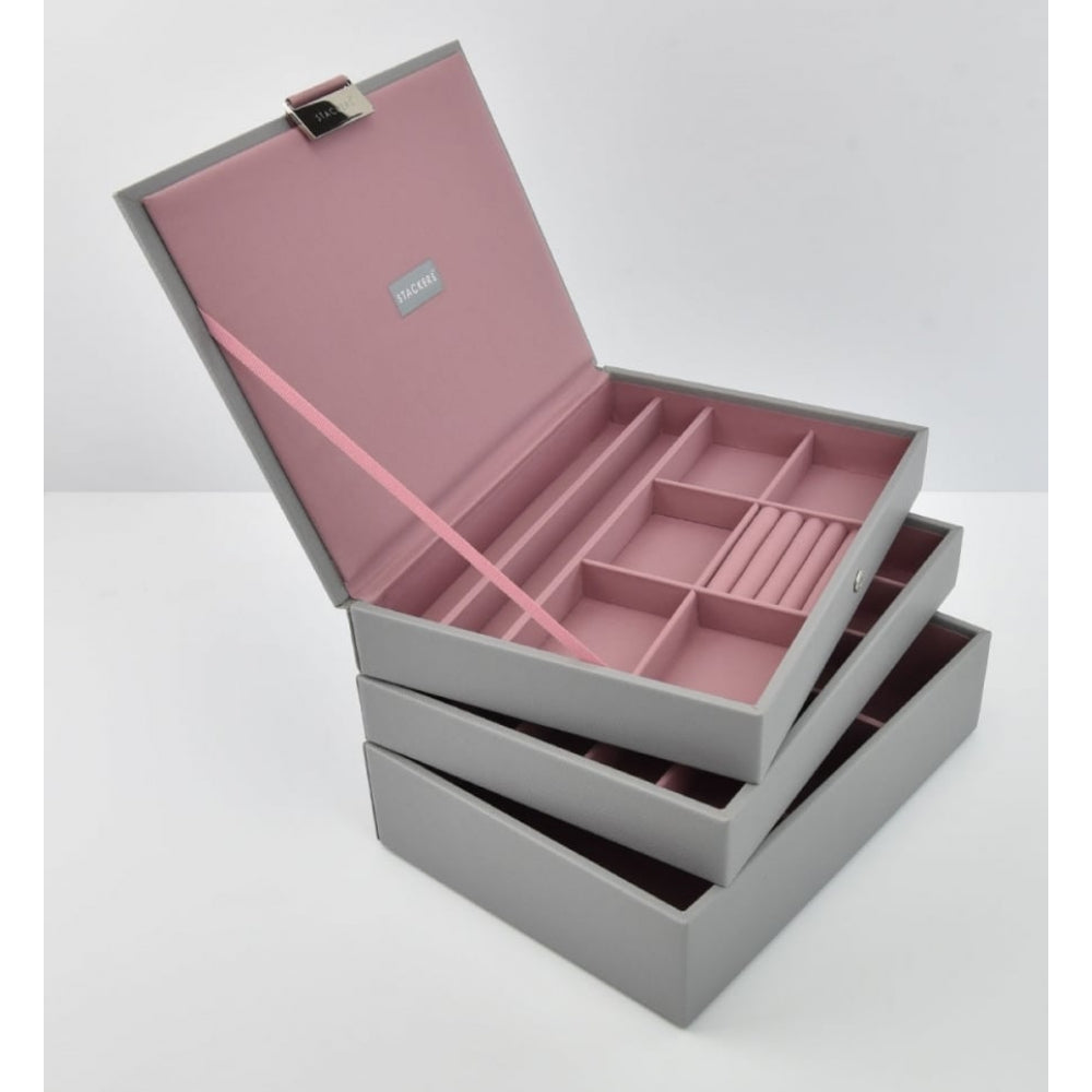 Dove Grey & Antique Rose Classic Set Of 3 Stackers