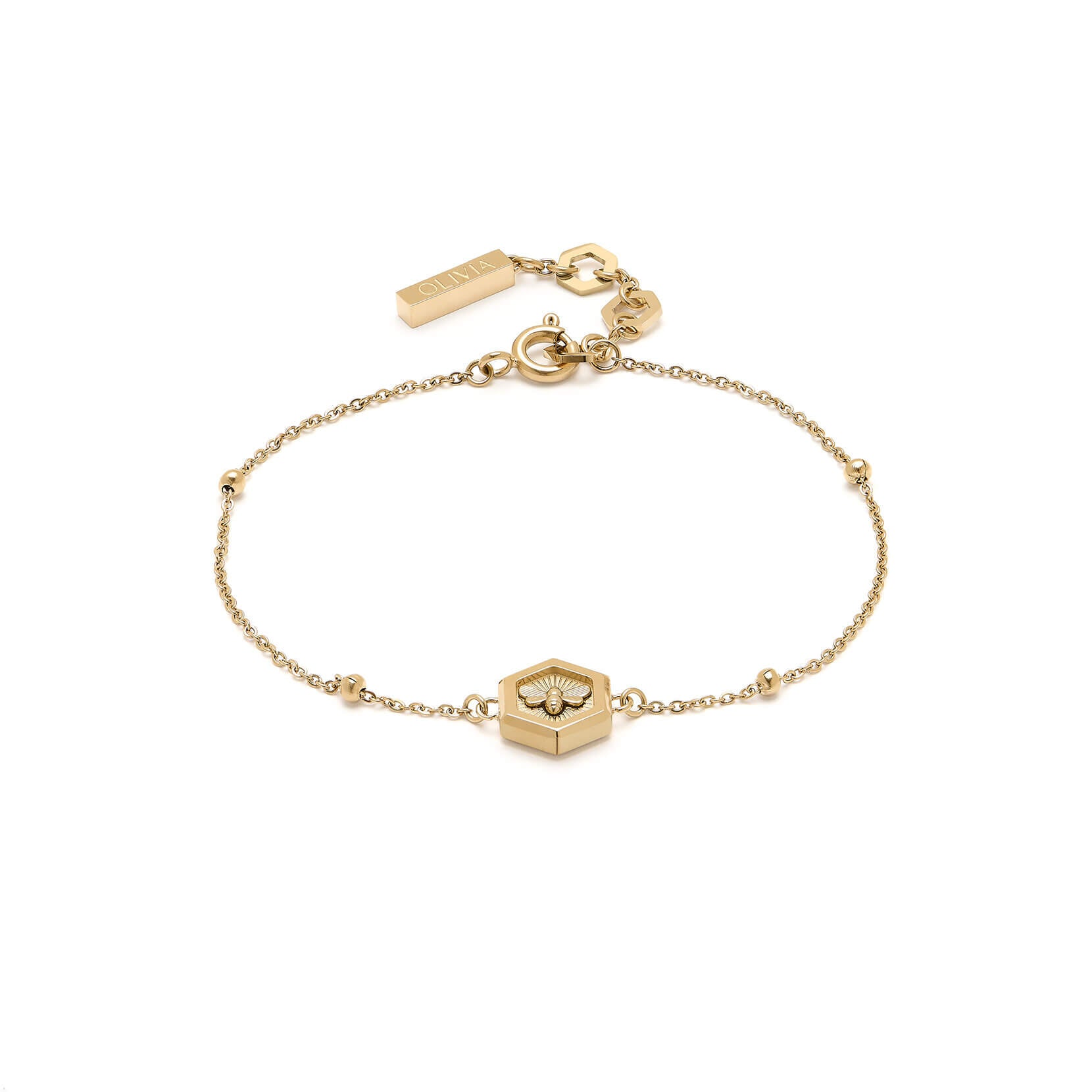 Minima Bee Gold Pendant Bracelet