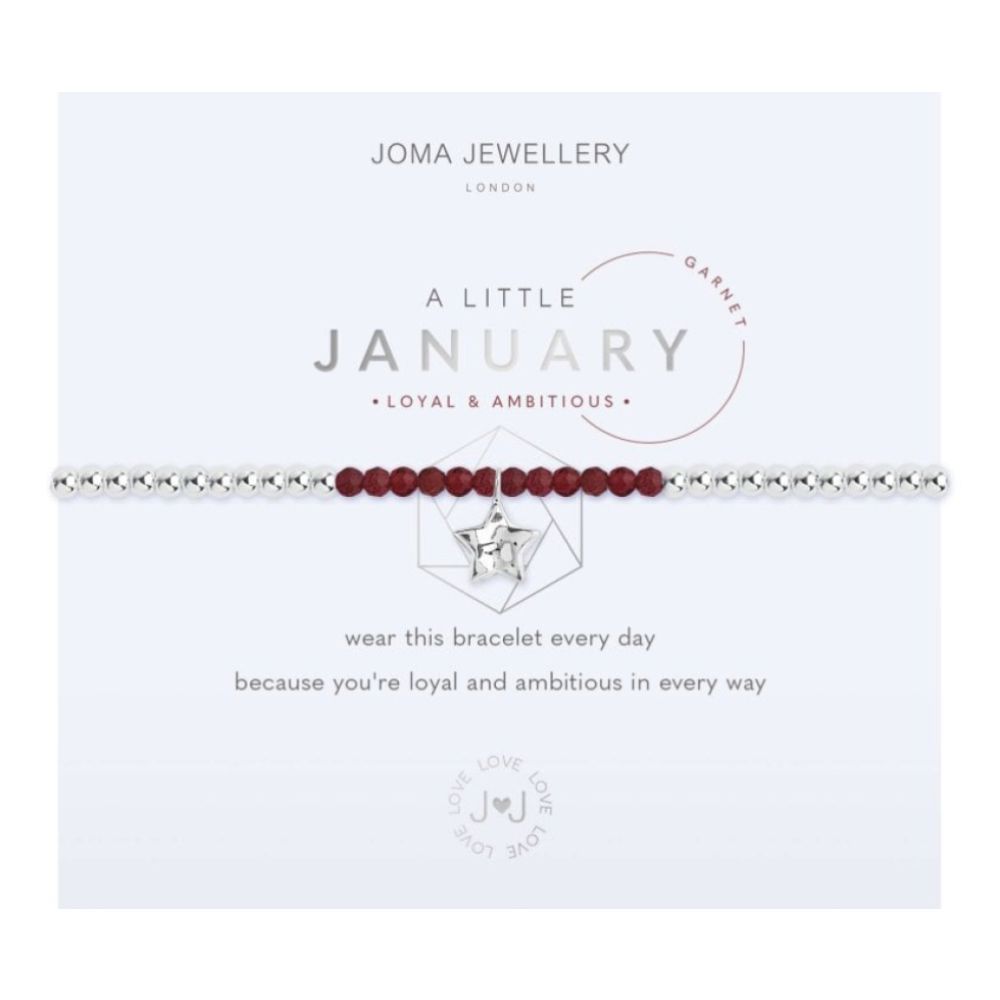 A Little | Birthstone January Garnet | Bracelet | 17.5cm Stretch