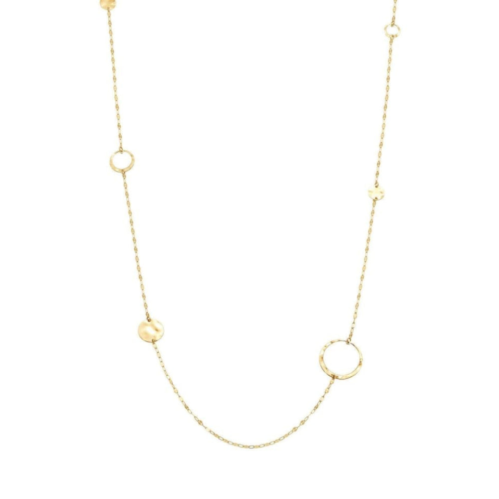 LUNA Choker In 925 Silver & CZ Long Yellow Gold