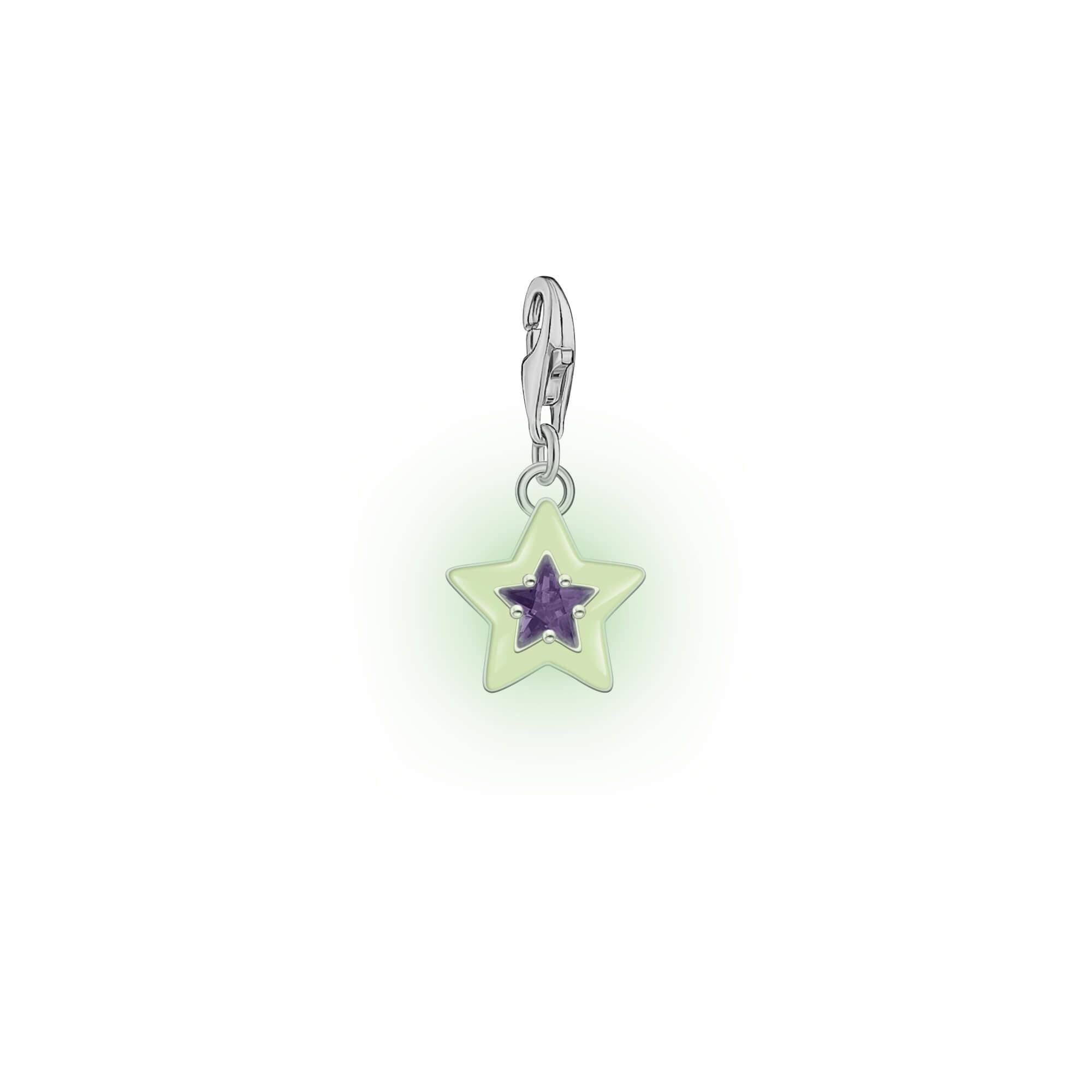 Star With Violet Enamel Charm Pendant