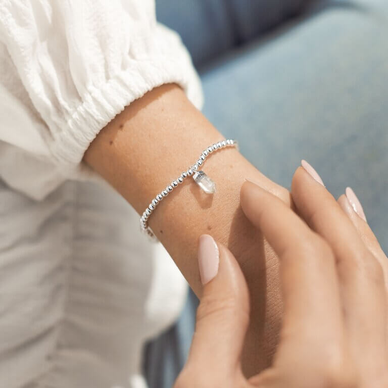 Crystal A Little | Clear Quartz | Silver | Bracelet | 17.5cm Stretch