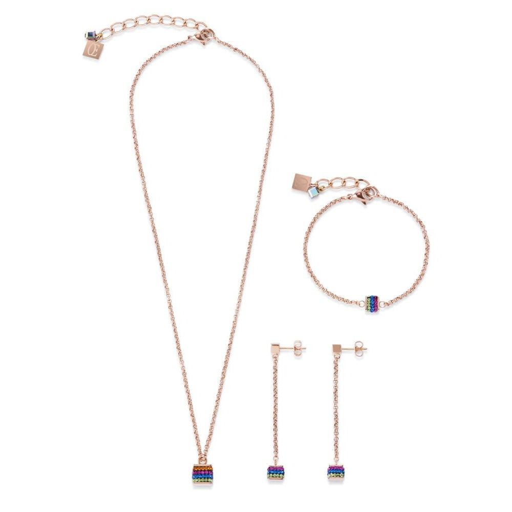 Multicolour Cube Pendant Necklace