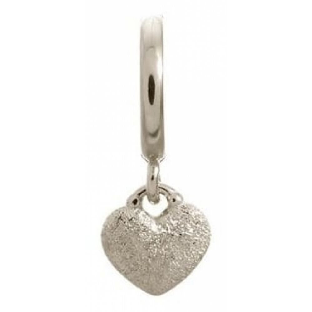 Sterling Silver Sparkle Heart Charm