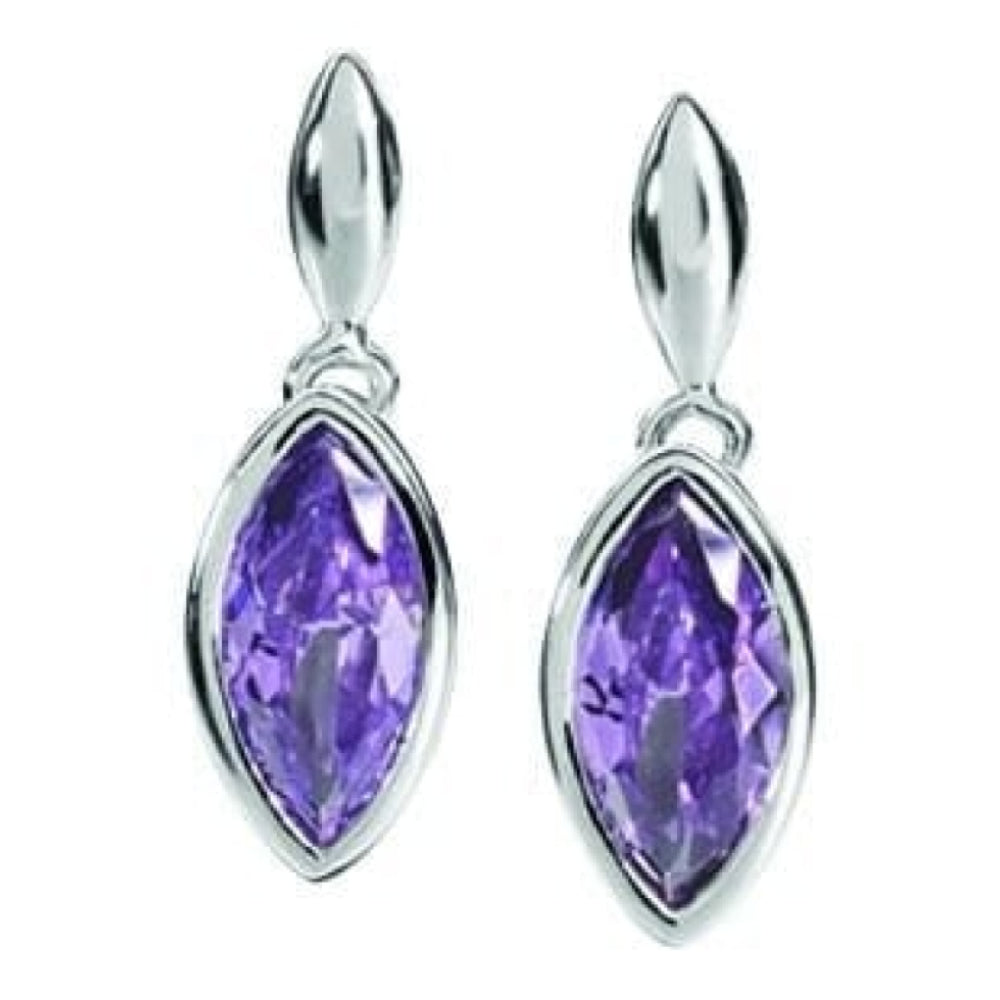 Marquise Purple CZ Drop Earring