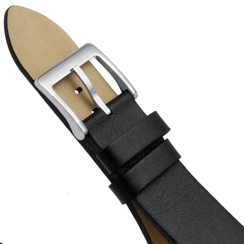 Modern Sunray Black Dial Black Leather Strap Gents Watch
