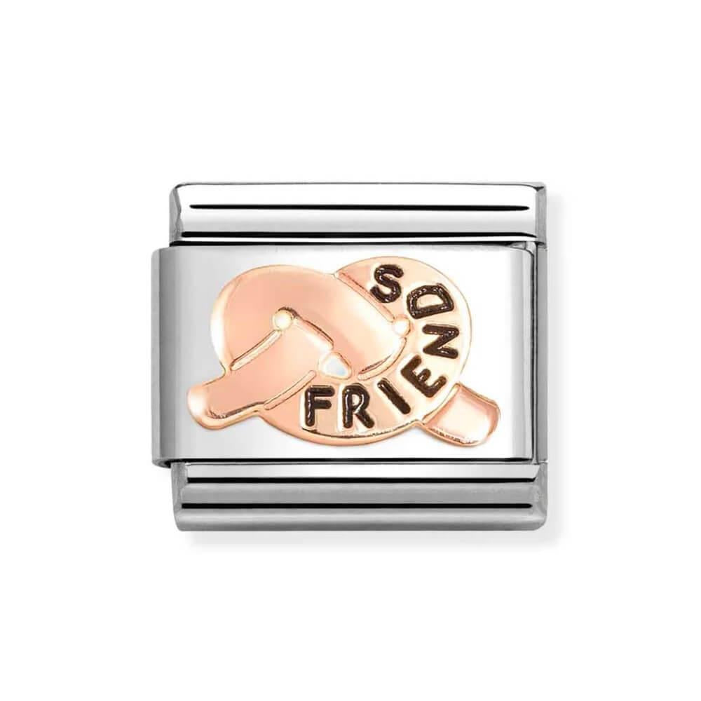 Composable Classic Link Friends Knot Symbol In 9k RG & Enamel