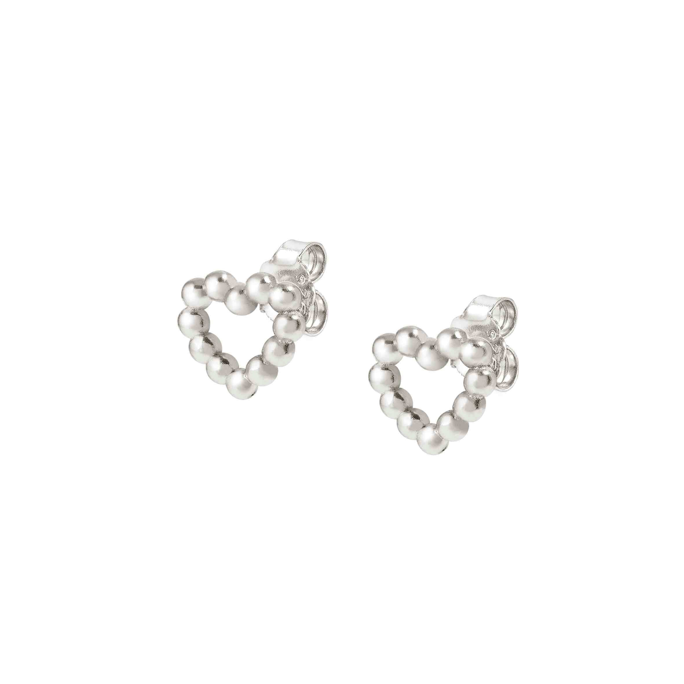 Lovecloud Heart Stud Earrings In Silver