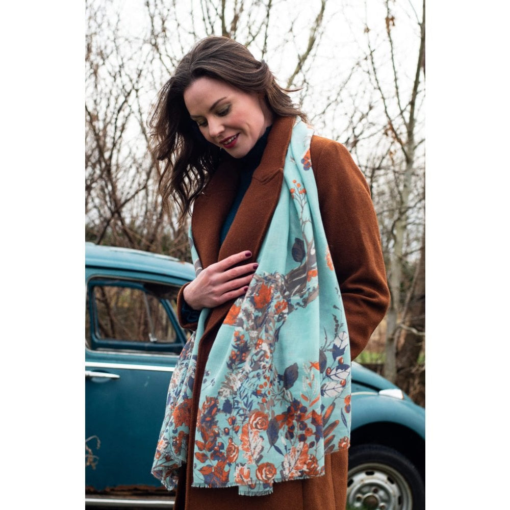 Print Scarf - Autumn Stag - Ice