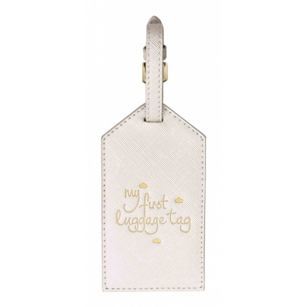 Baby Luggage Tag - My First Luggage Tag - Metallic White
