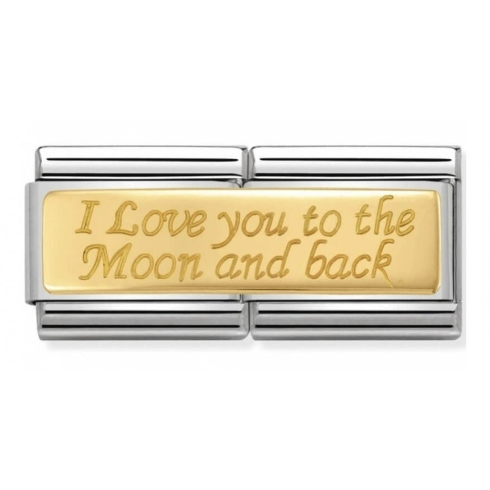 Composable Classic I Love You To The Moon And Back Stainless Steel And Gold 750 Double Charm