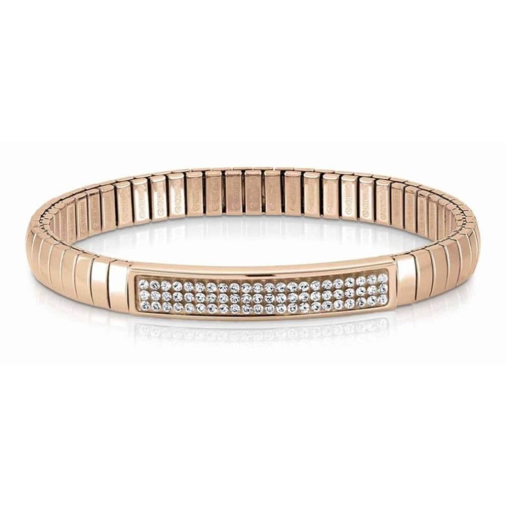 Steel XTE Bracelet & Swarovski Fin. Rose Gold White
