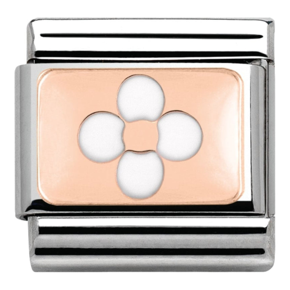 Classic Rose Gold White Flower Link
