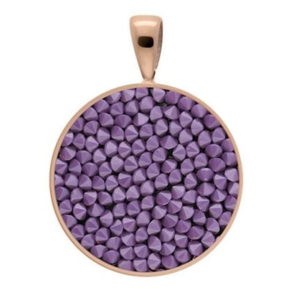 Pendant Tirano Small 20mm Cyclamen Opal Crystals In RG