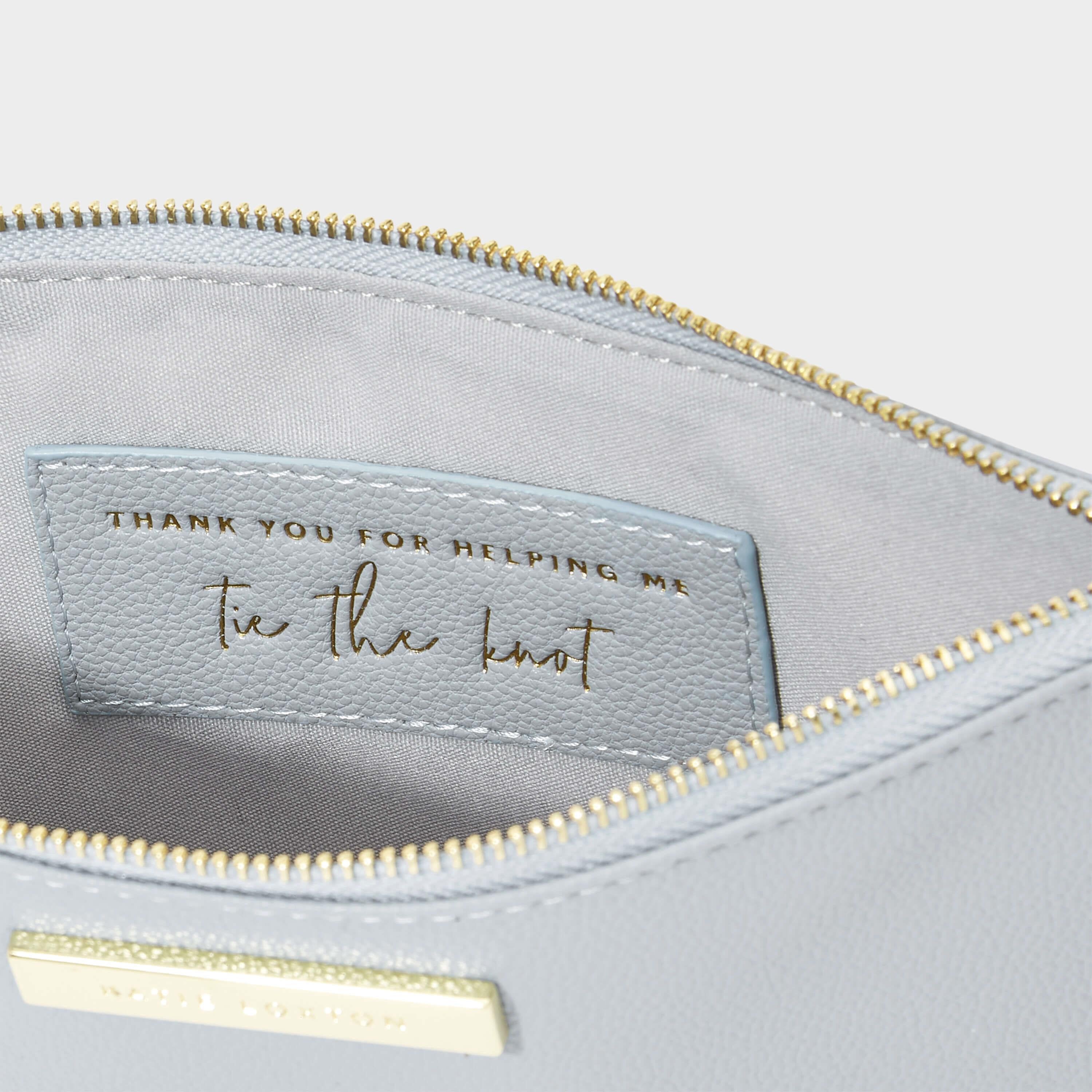 Bridal Semi-Precious Stone Pouch | Thank You For Helping Me Tie The Knot | Blue/ Aqua | 16 X 24 X 1.5cm