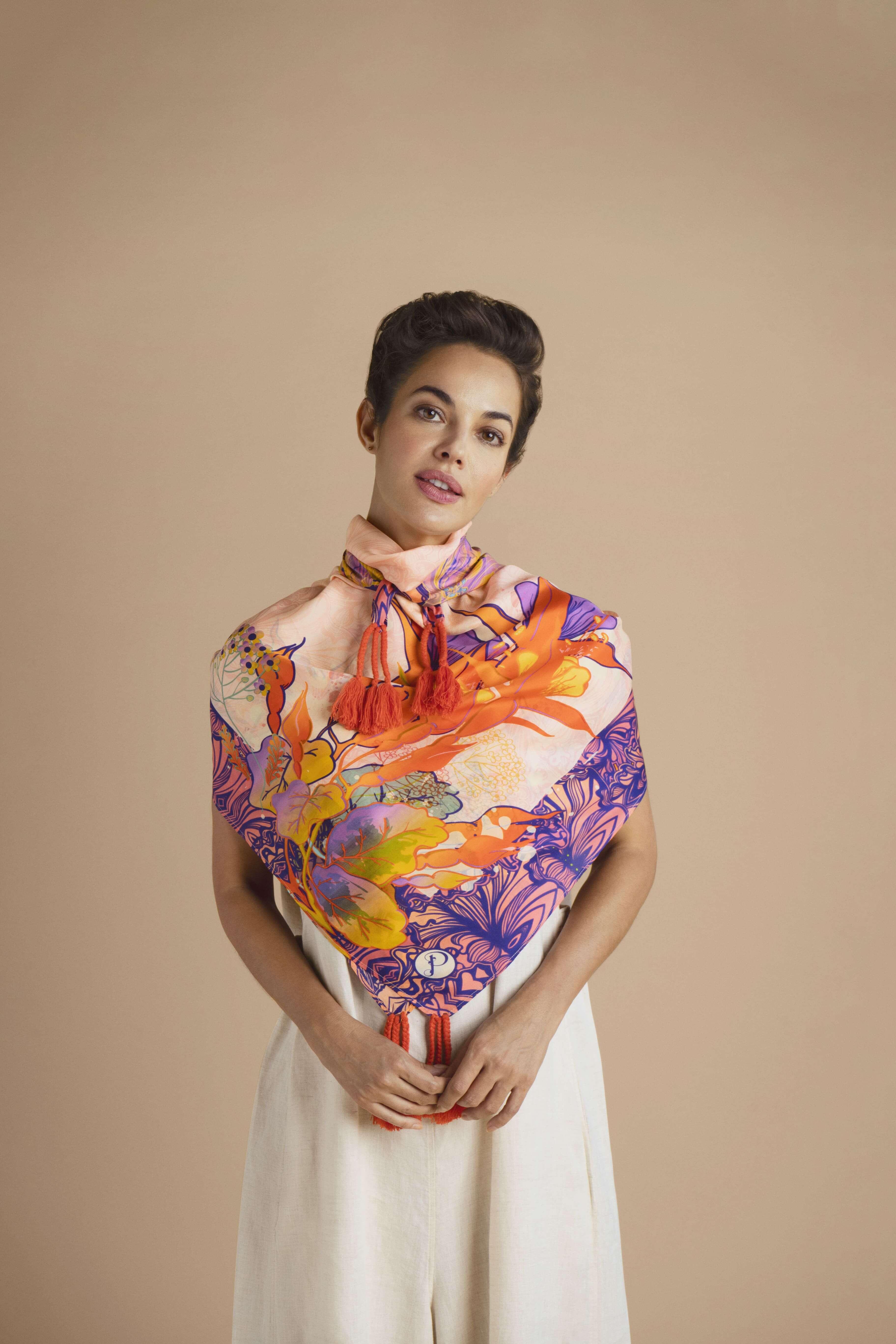 Tropical Hummingbird Silk Scarf