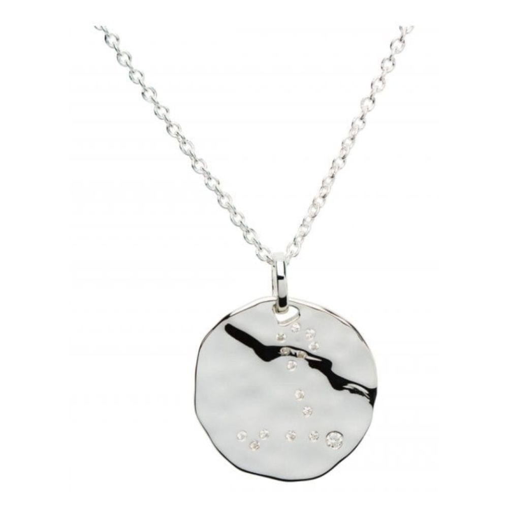 Sterling Silver 925 Pendant With Cz Incl. Chain. Pisces