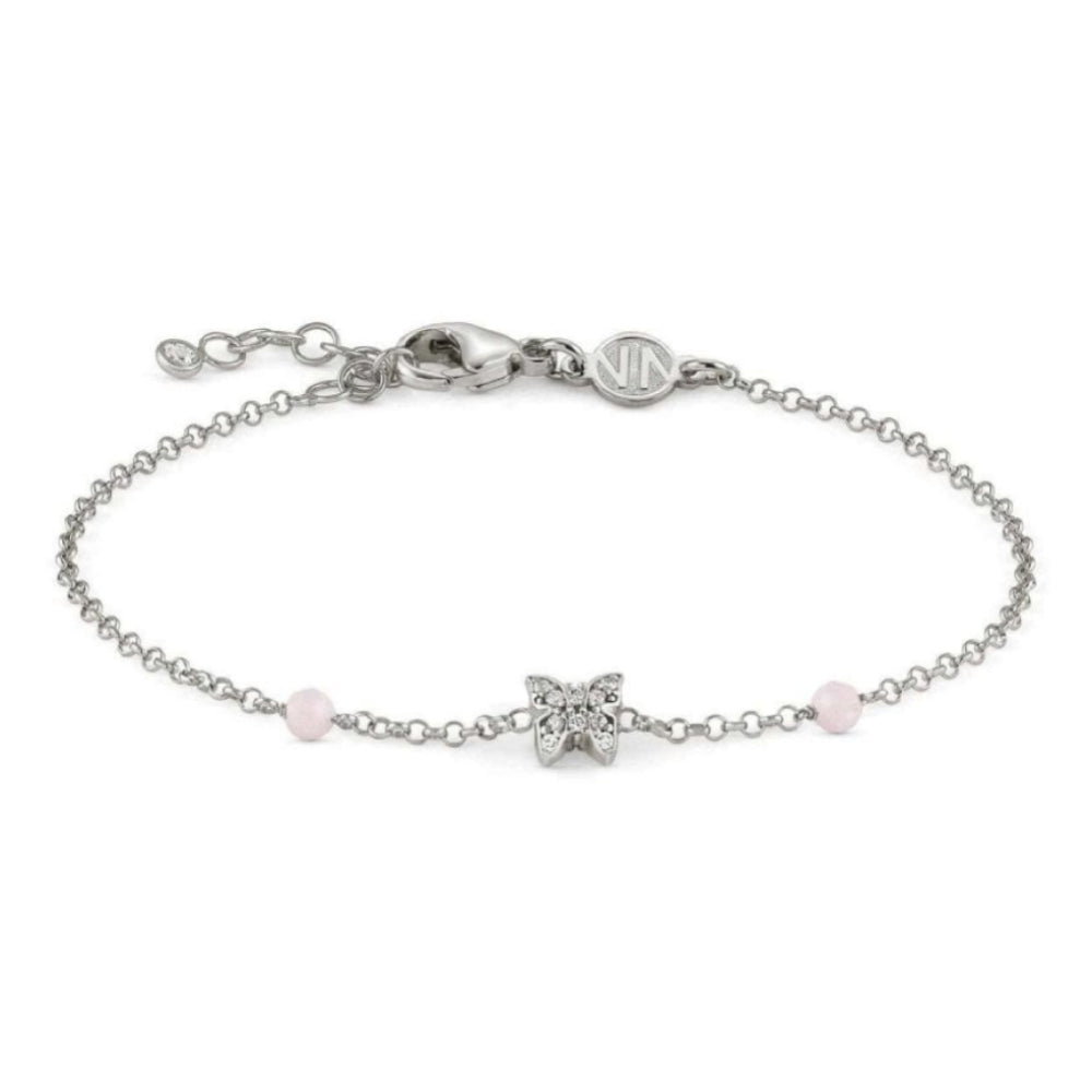 Gioie Bracelet In 925 Silver, Cubic Zirconia And Jade (018_Silver Butterfly)