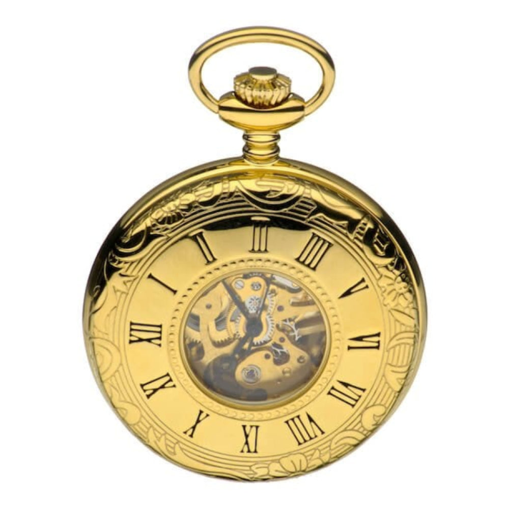 Mount Royal Gold Plated Mechanical Half Hunter Pocket Watch