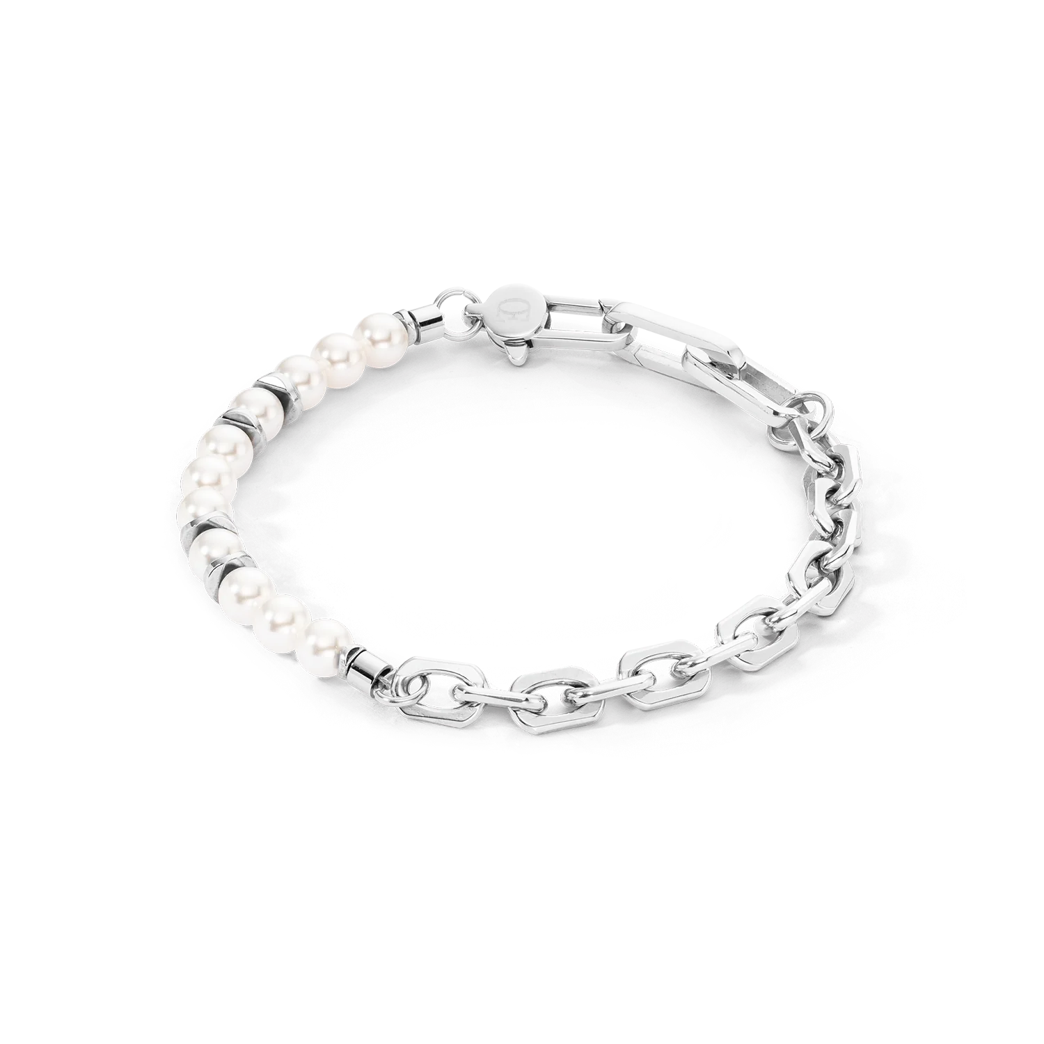 Pearls Fusion Link Chain White Bracelet