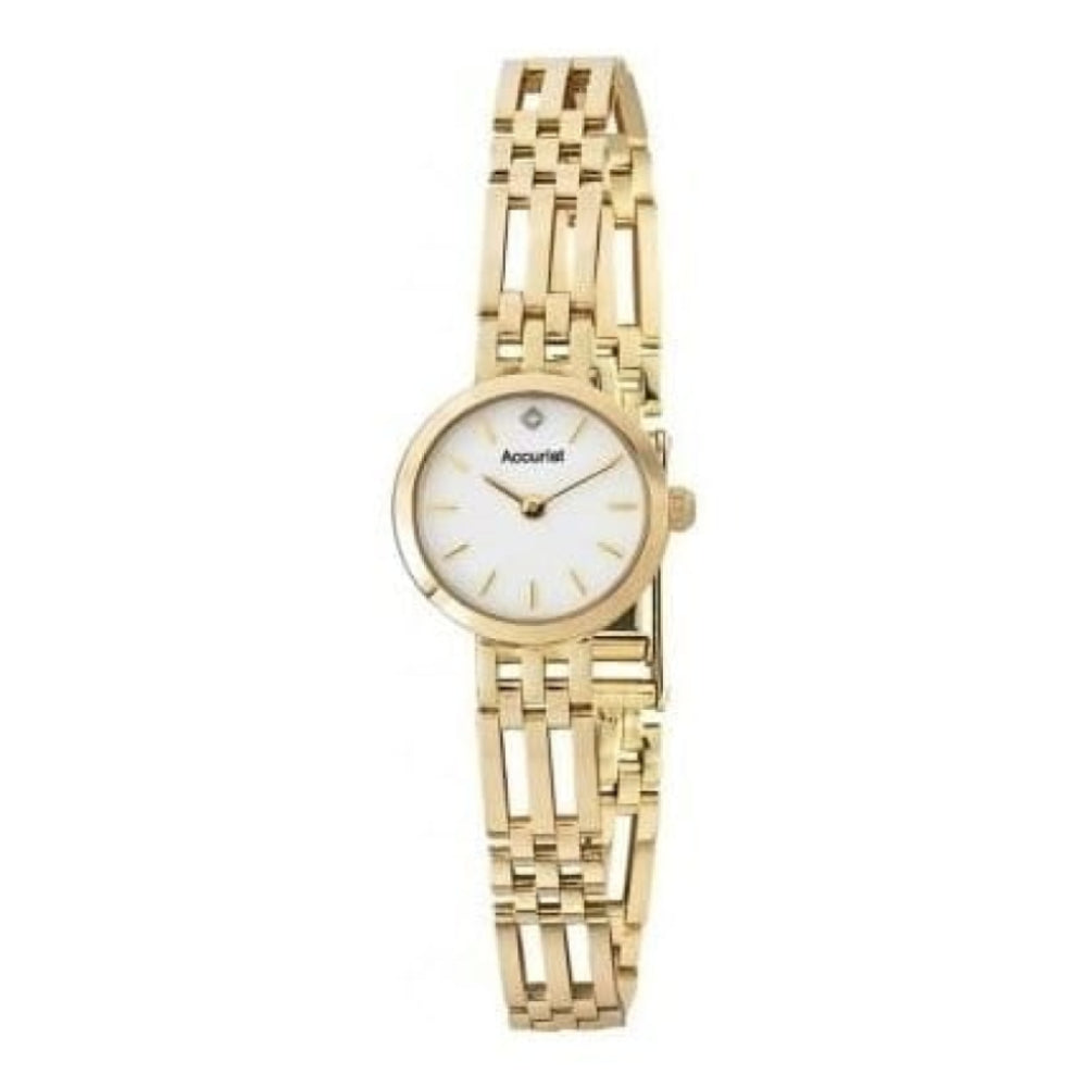 9ct Gold Ladies Bracelet Watch With Diamond