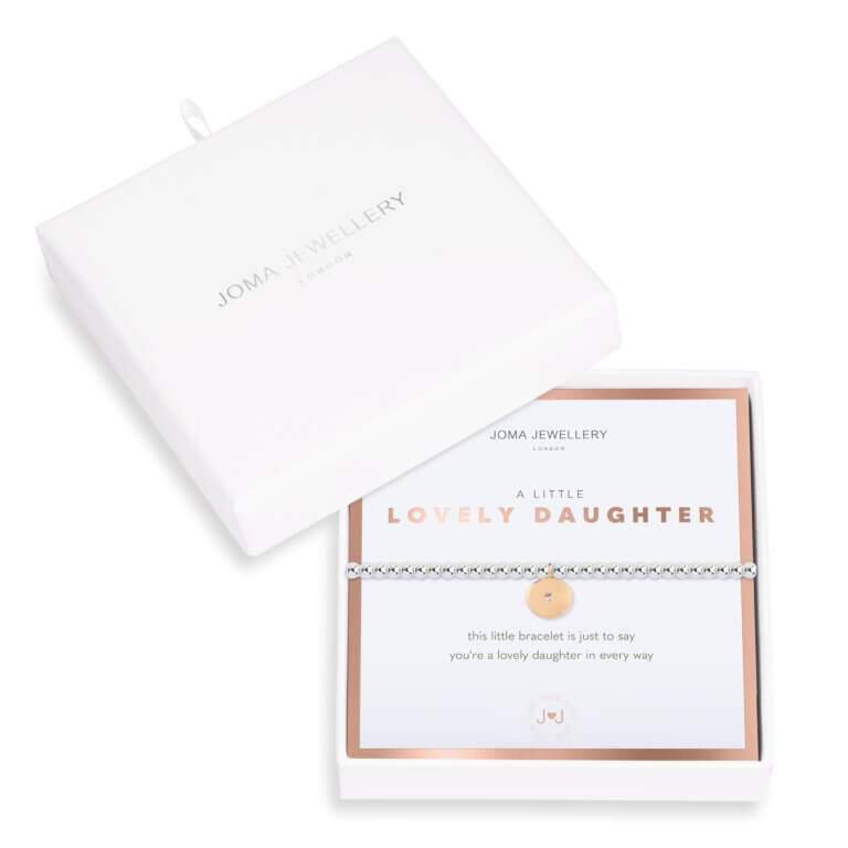 Beautifully Boxed A Littles | Lovely Daughter | Silver | Bracelet | 17.5cm Stretch