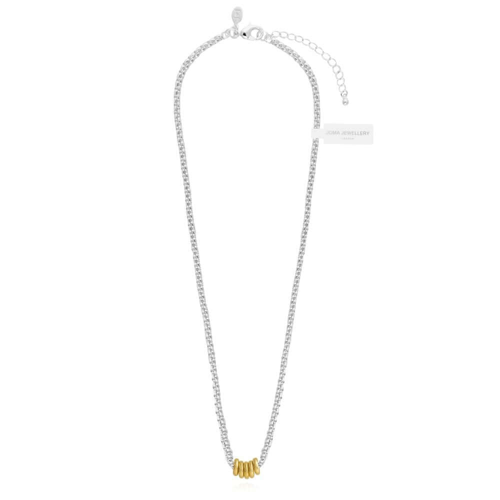 Halo Silver And Gold Link Necklace