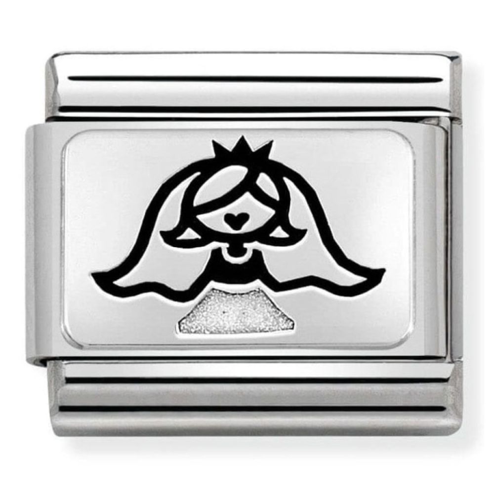Composable Classic Oxidised Plates In Steel & 925 Silver Bride Charm