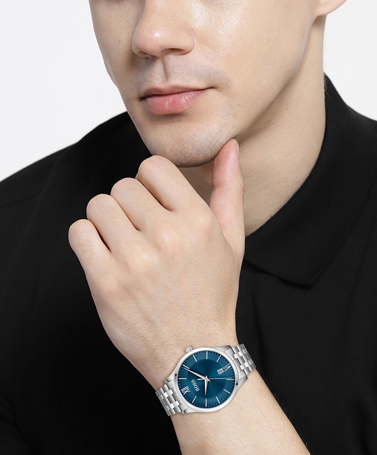 Elite Stainless Steel Blue Dial & Bracelet Strap Gents Watch
