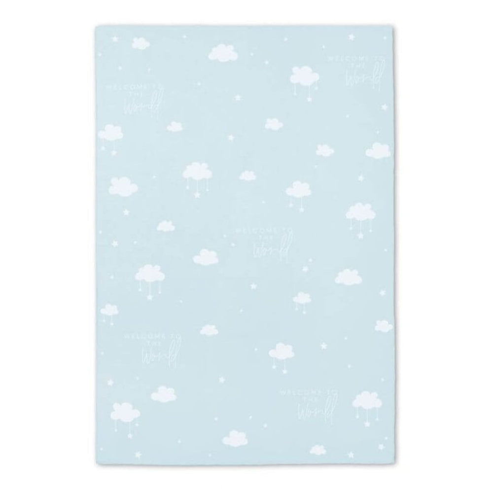 Baby Blanket - Welcome To The World - Pale Aqua - 160x130cm