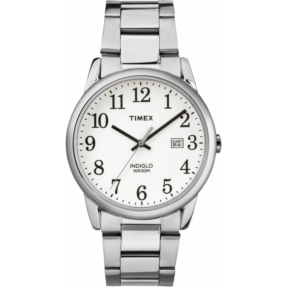 Mens Easy Reader Silver-Tone Bracelet/ White Dial