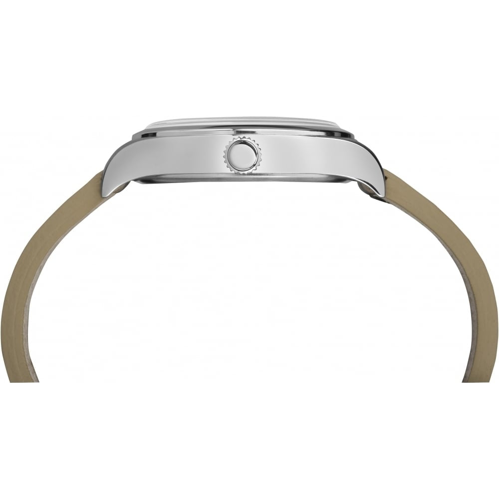 The Waterbury Stainless Steel Case Natural Dial Tan Strap